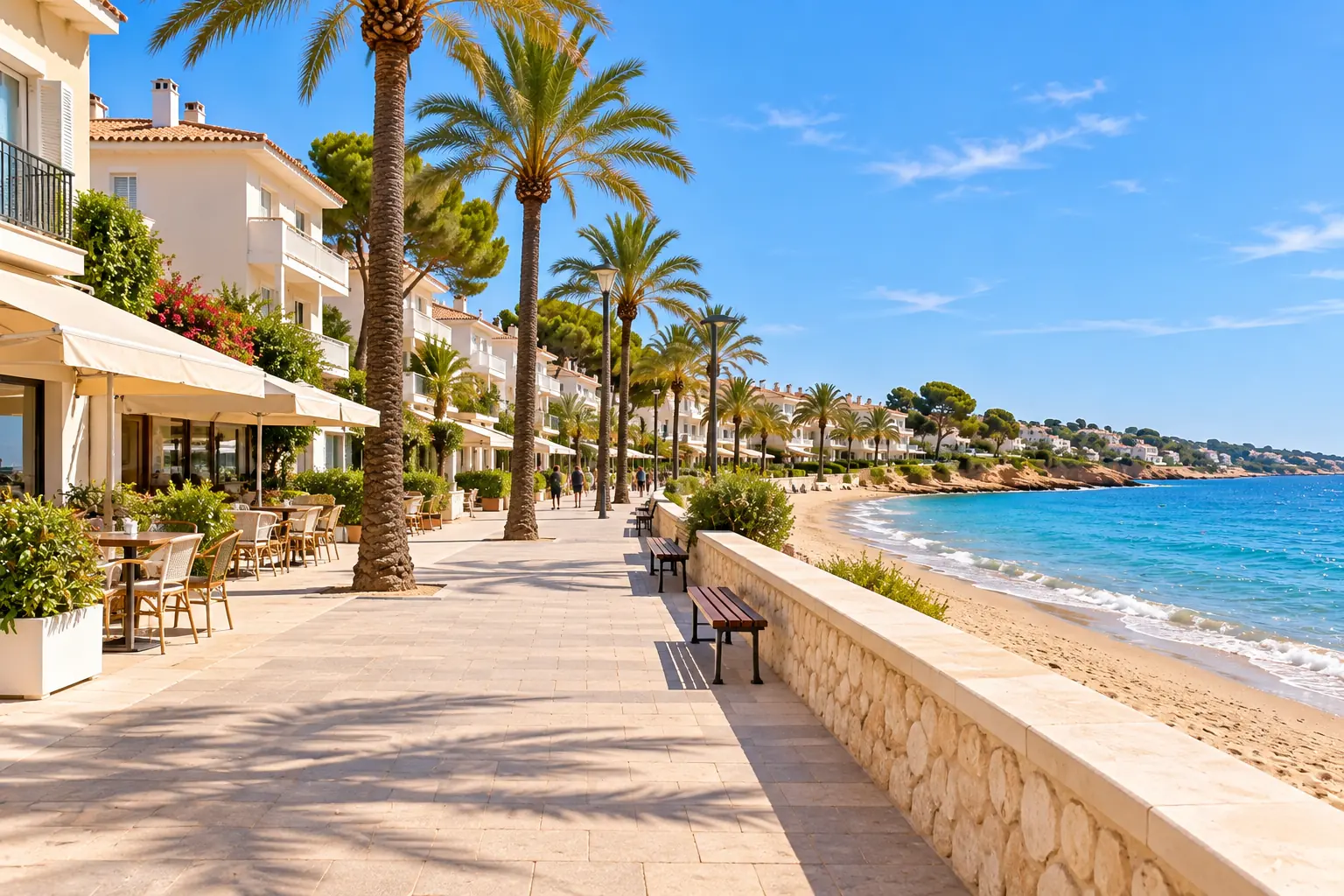 Paseo junto al Mediterráneo, imagen ilustrativa